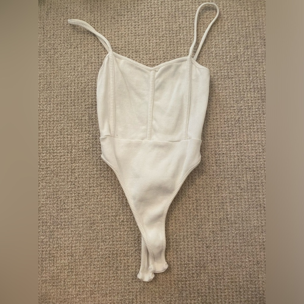 Textured White Bodysuit